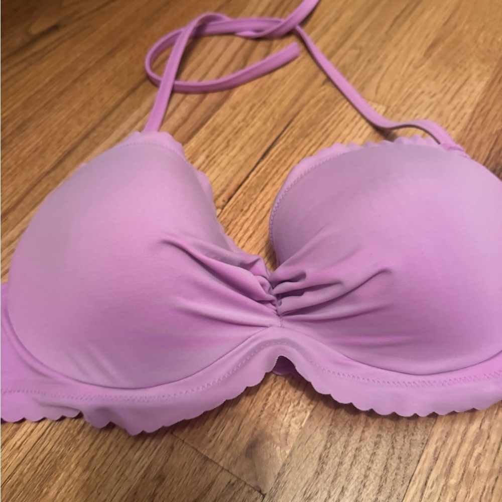 Victoria's Secret Scalloped Light Purple Halter Bikini Top
